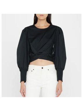 Veronica Beard Nyla Blouse Top in Black Size 6